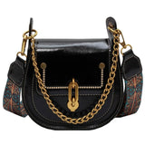 Women's Crossbody Chain Bag Wide Shoulder Straps