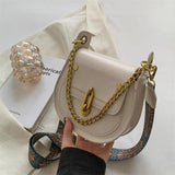 Women's Crossbody Chain Bag Wide Shoulder Straps