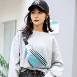 Women's Belt Bag Laser Fanny Pack Holographic Crossbody Waist Bags Purse