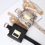 Leopard Chain Messenger Bag Waist Bag with Detachable Shoulder Strap