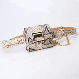 Leopard Chain Messenger Bag Waist Bag with Detachable Shoulder Strap