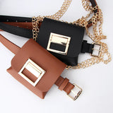 Leopard Chain Messenger Bag Waist Bag with Detachable Shoulder Strap