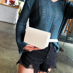 Women's Crocodile Pattern Waist Bag Hip Fanny Pack