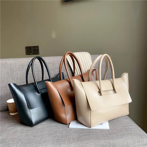 Women's High PU Leather Shoulder Bag Large Capacity Hand Bag