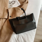 Women's High PU Leather Shoulder Bag Large Capacity Hand Bag