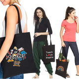 Teacher Pattern Canvas Shoulder Bag - Large-capacity Handbag
