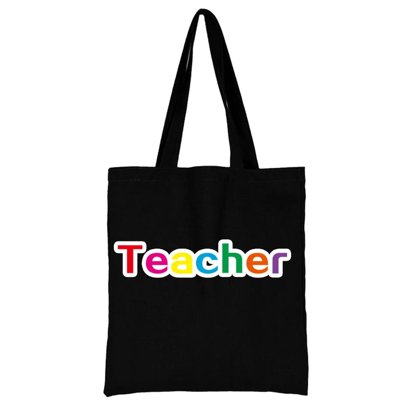Teacher Pattern Canvas Shoulder Bag - Large-capacity Handbag