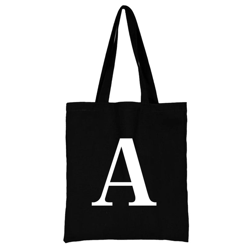 Women's Initial Name Pattern Canvas Shoulder Bag