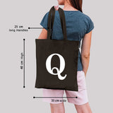 Women's Initial Name Pattern Canvas Shoulder Bag