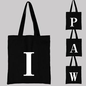 Women's Initial Name Pattern Canvas Shoulder Bag