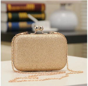 Women's Bling Evening Party Handbag Wedding Ball Clutch Bag with Chain
