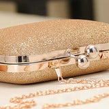 Women's Bling Evening Party Handbag Wedding Ball Clutch Bag with Chain