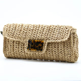 Women's Boho Crossbody Bag Straw Woven Shoulder Messenger Bag