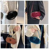 Velvet Crossbody Bag for Women Simple Handbag Ladies Shopper Flaps