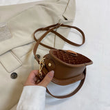 Velvet Crossbody Bag for Women Simple Handbag Ladies Shopper Flaps