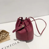 Women's Bucket PU Leather Shoulder Bag Hasp Crossbody Bag