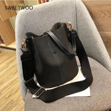 Vintage Matte PU Shoulder Bag Large Tote Handbag