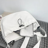 Japanese Style Canvas Shoulder Bag Harajuku Messenger Unisex Drawstring