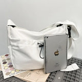 Japanese Style Canvas Shoulder Bag Harajuku Messenger Unisex Drawstring