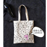 Women's Canvas Art Bag Shoulder Bag Bear Bag