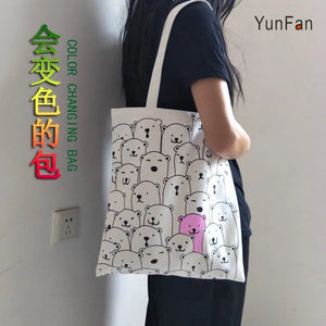 Women's Canvas Art Bag Shoulder Bag Bear Bag