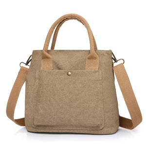 Women's Canvas Tote Handbag Large Capacity Travel Shoulder Bag