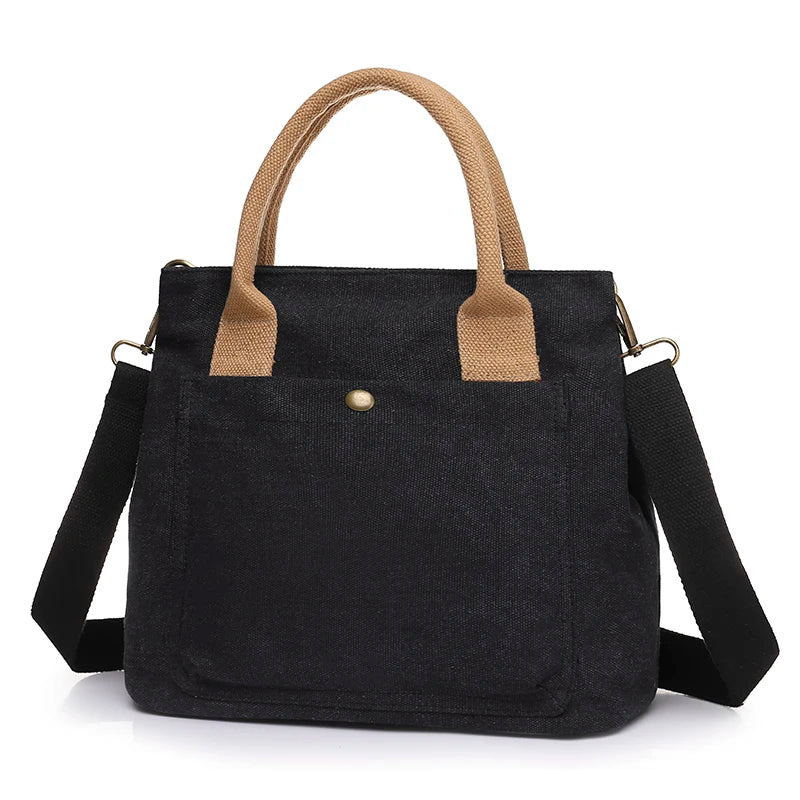 Women's Canvas Tote Handbag Large Capacity Travel Shoulder Bag