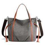 Women's Large Canvas Handbag Top Handle Tote Bag