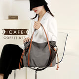 Women's Large Canvas Handbag Top Handle Tote Bag