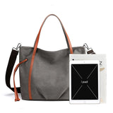 Women's Large Canvas Handbag Top Handle Tote Bag