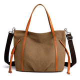 Women's Large Canvas Handbag Top Handle Tote Bag