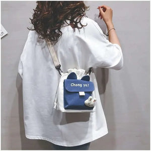 Women's Canvas Shoulder Bag Japanese Art Messenger Bag