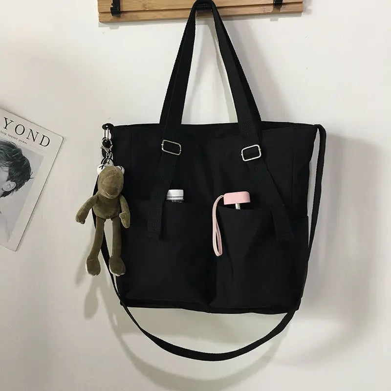 Women's Canvas Bag Large Capacity School Messenger Shoulder Bag