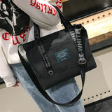 Women's Canvas Casual Handbag Large Capacity Letter Shoulder Bag