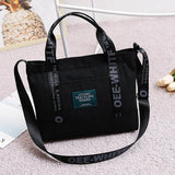 Women's Canvas Casual Handbag Large Capacity Letter Shoulder Bag