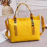 Women's Canvas Casual Handbag Large Capacity Letter Shoulder Bag