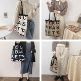 Women's Canvas Casual Tote Shoulder Bag Stylish Waterproof Shopping Cloth Bags