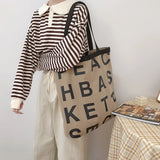 Women's Canvas Casual Tote Shoulder Bag Stylish Waterproof Shopping Cloth Bags