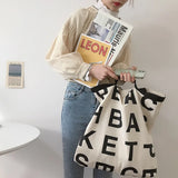 Women's Canvas Casual Tote Shoulder Bag Stylish Waterproof Shopping Cloth Bags