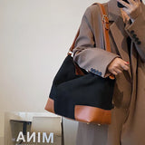 Oversize Canvas Crossbody Bag for Women Large Cotton School Shoulder Handbag