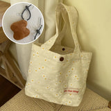 Lovely Flower Handbag - Girls Canvas Eco Bag - Japanese Lunch Bag