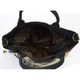 Women's Canvas Embroidered Peacock Vintage Handbag Shoulder Bags