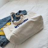 Women's Canvas Handbag Large Capacity Shoulder Bag Female Letter Printed