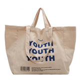 Women's Canvas Handbag Large Capacity Shoulder Bag Female Letter Printed