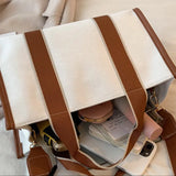 Women's Canvas Shoulder Bag Large Shopper Bags with Crossbody Bag