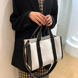 Women's Canvas Shoulder Bag Large Shopper Bags with Crossbody Bag