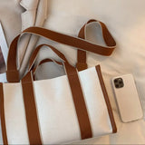 Women's Canvas Shoulder Bag Large Shopper Bags with Crossbody Bag