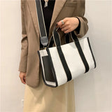 Women's Canvas Shoulder Bag Large Shopper Bags with Crossbody Bag