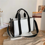 Women's Canvas Shoulder Bag Large Shopper Bags with Crossbody Bag
