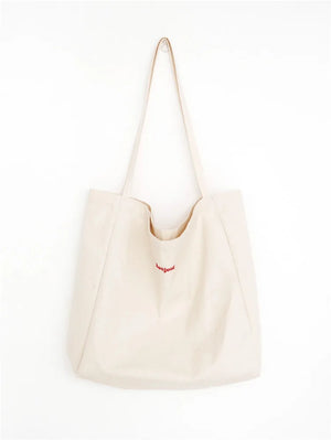 Bonjour Embroidered Canvas Shoulder Bag for Women